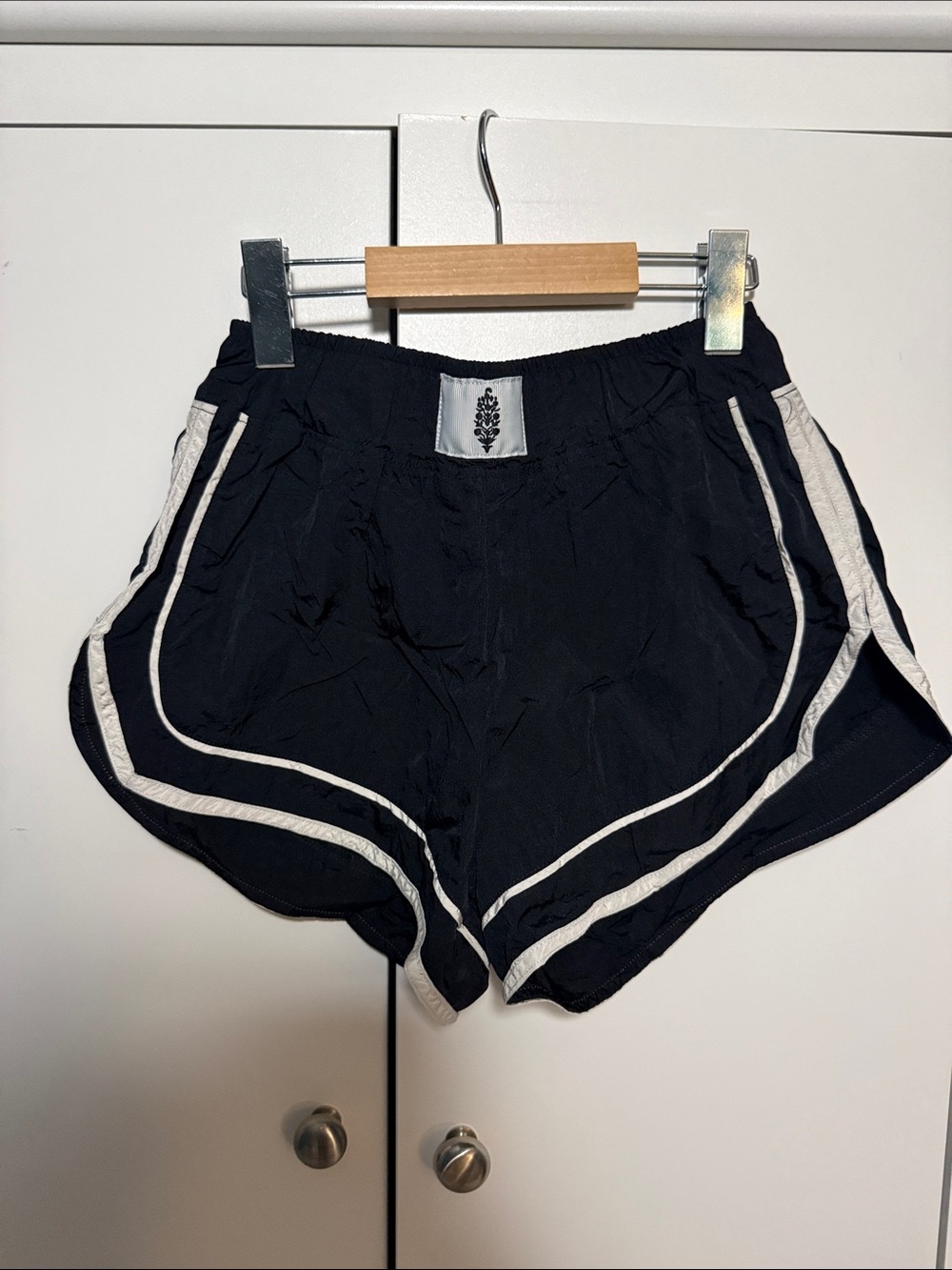 FP Movement by Free People Black Athletic Shorts with White Trim